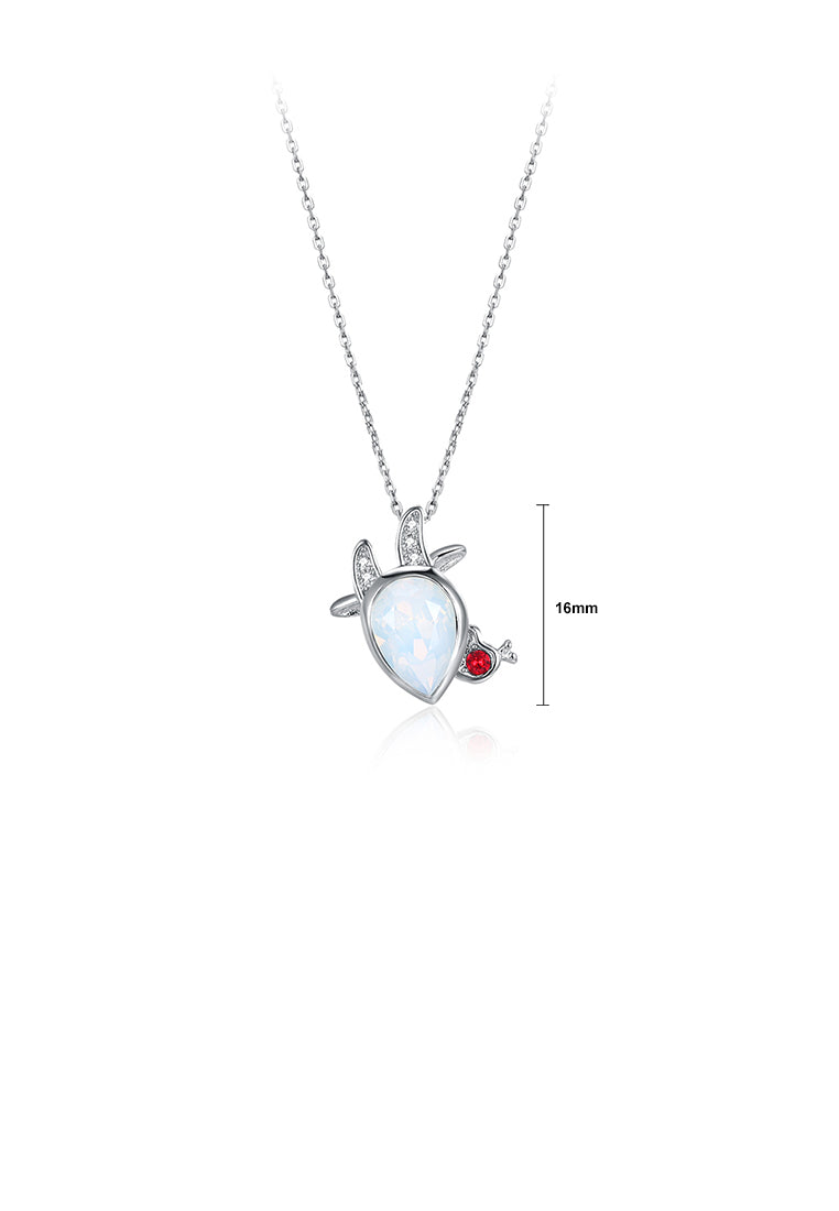 925 Sterling Silver Fashion Aries Pendant with Austrian Element Crystal and Necklace