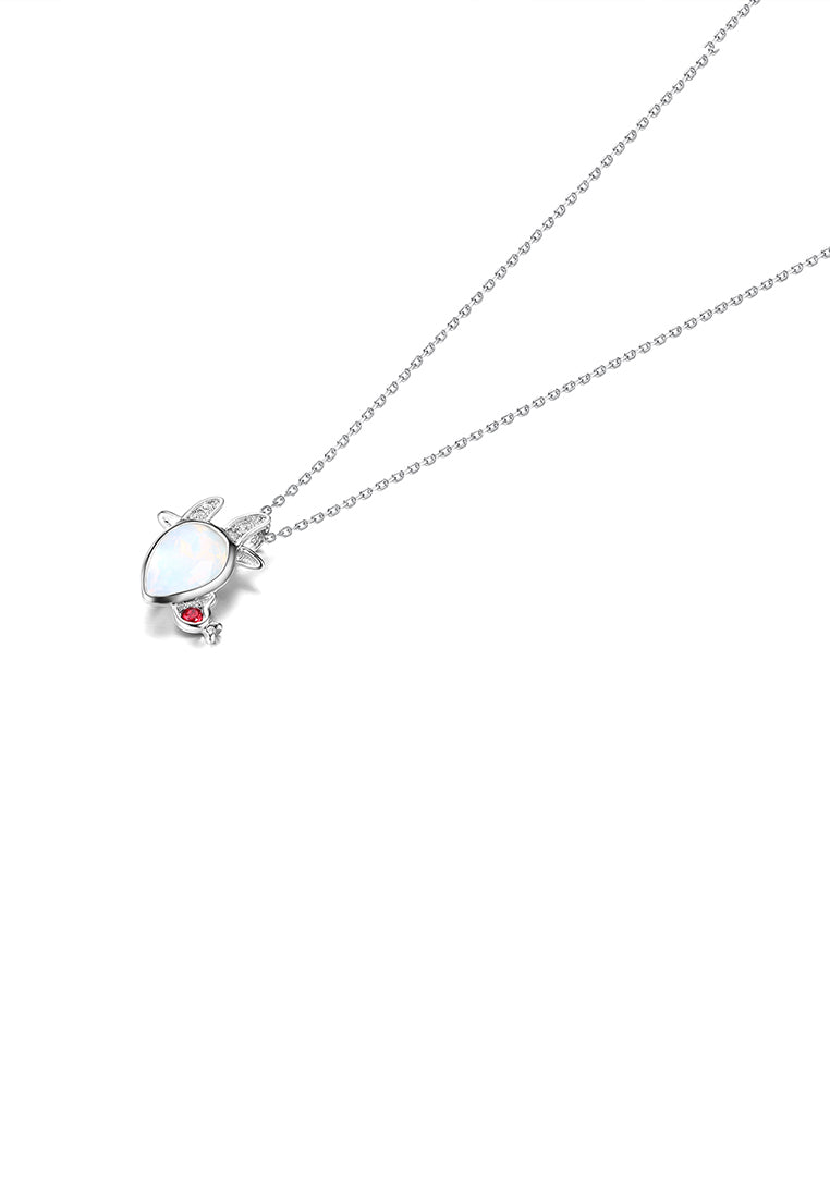 925 Sterling Silver Fashion Aries Pendant with Austrian Element Crystal and Necklace