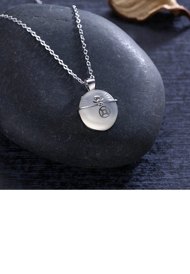 925 Sterling Silver Simple and Cute Cat Pendant with Necklace