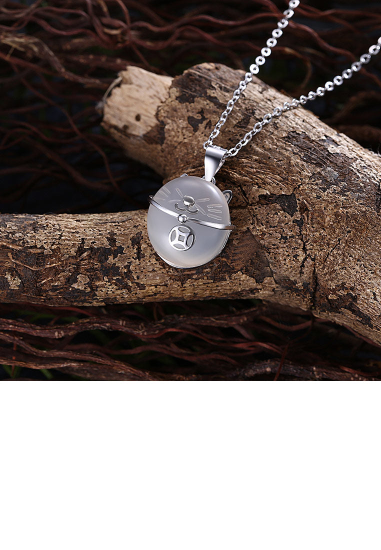 925 Sterling Silver Simple and Cute Cat Pendant with Necklace