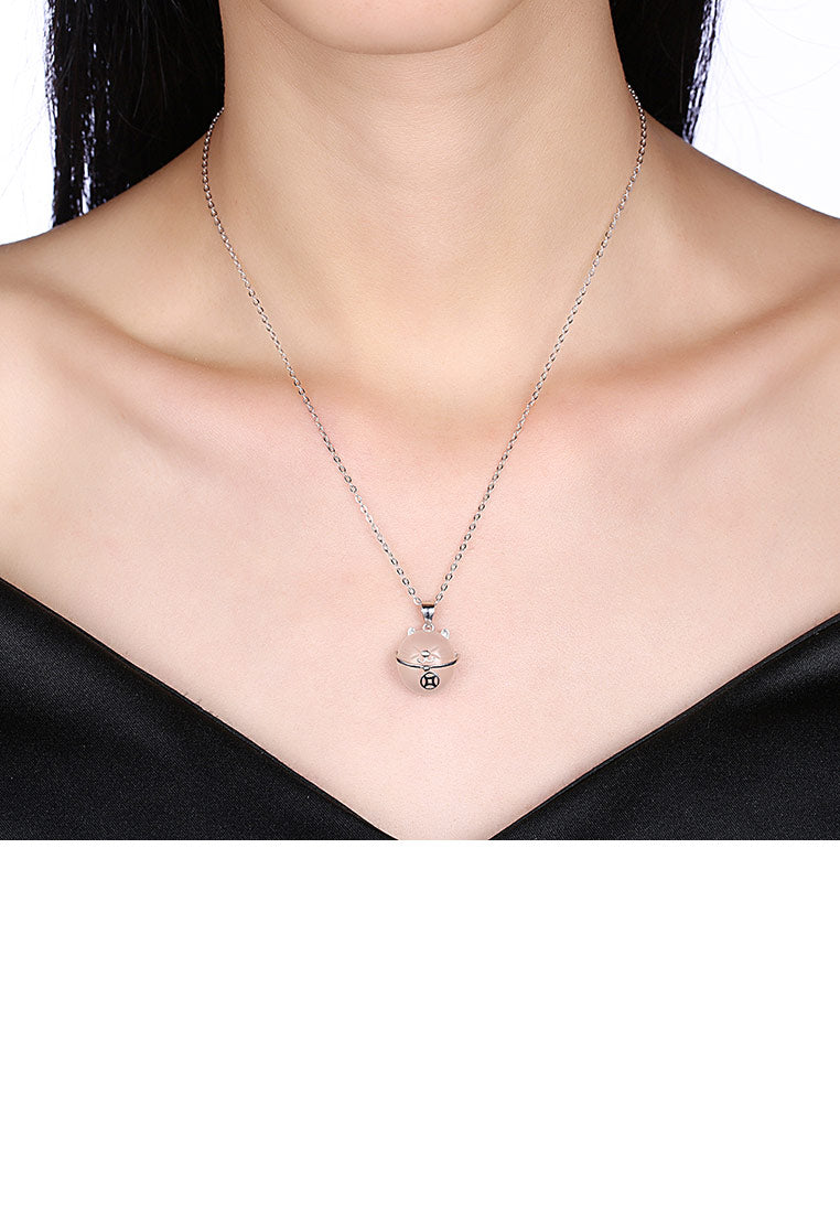 925 Sterling Silver Simple and Cute Cat Pendant with Necklace