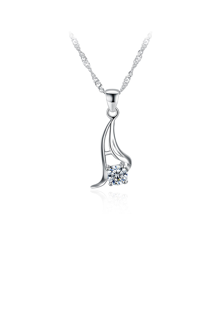 925 Sterling Silver Simple Elegant Fashion Pendant Necklace with Cubic Zircon