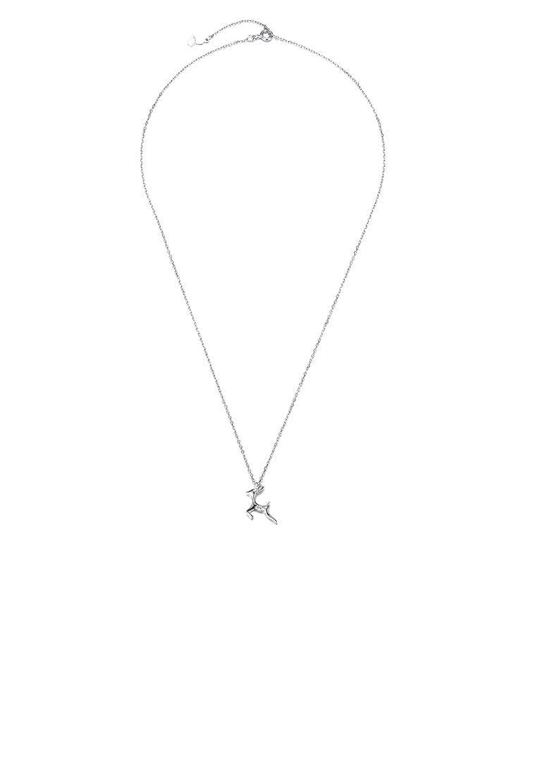 925 Sterling Silver Deer Pendant with Necklace