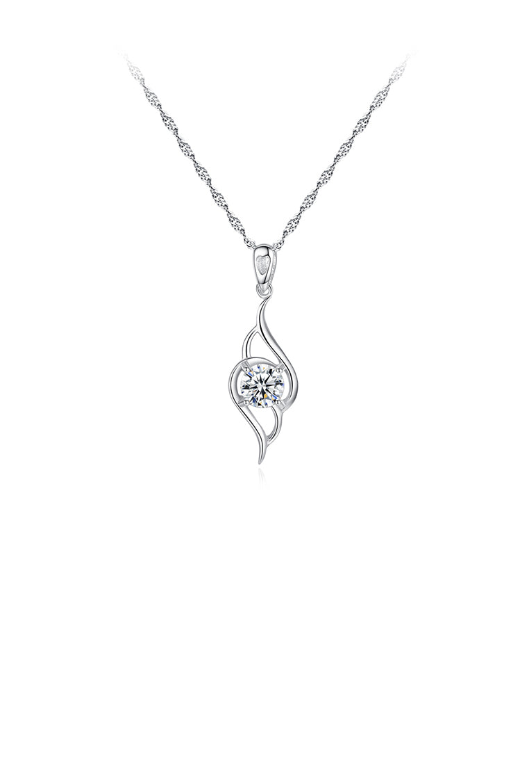 925 Sterling Silver Fashion and Elegant Water Drop-shaped Cubic Zirconia Pendant with Necklace - Luxurious Look