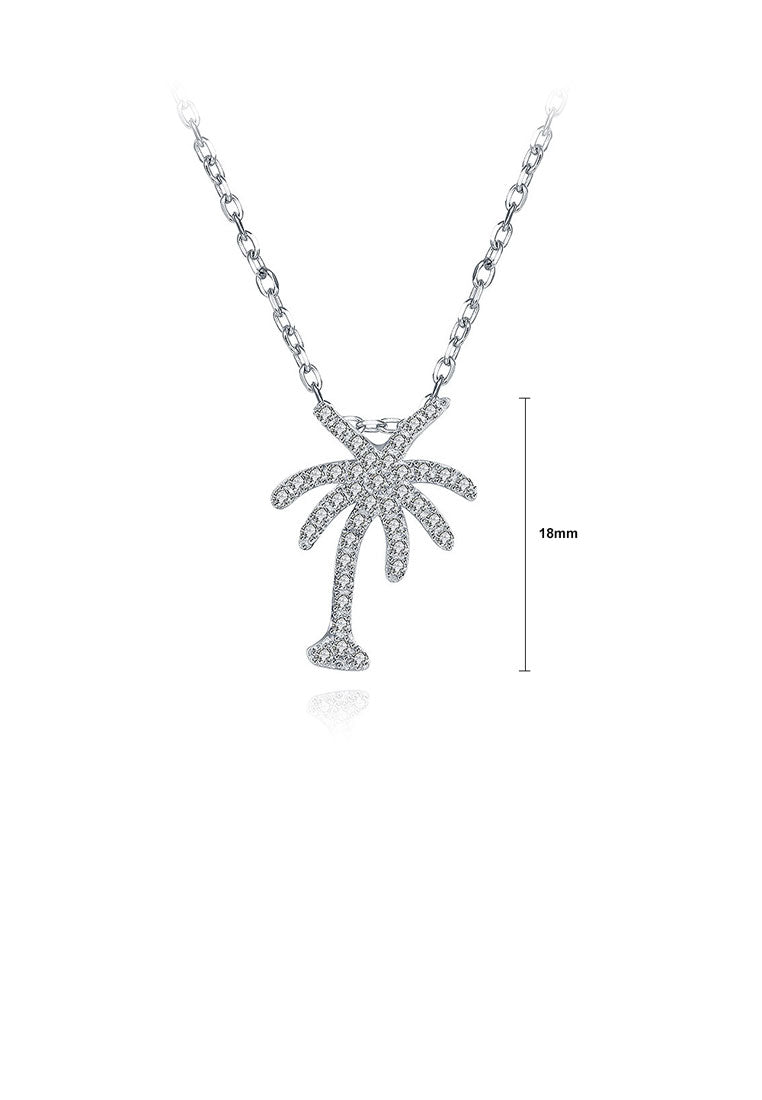 925 Sterling Silver Coconut Pendant with White Austrian Element Crystal and Necklace