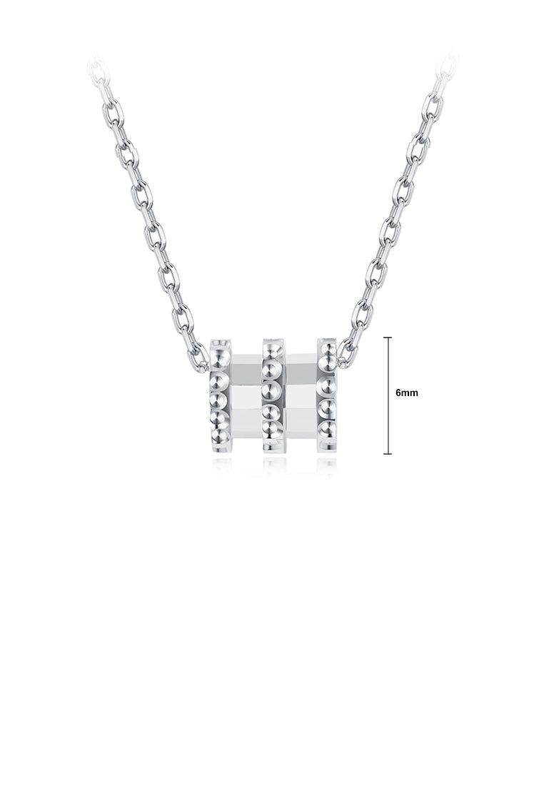 925 Sterling Silver Simple Cylindrical Pendant with Necklace