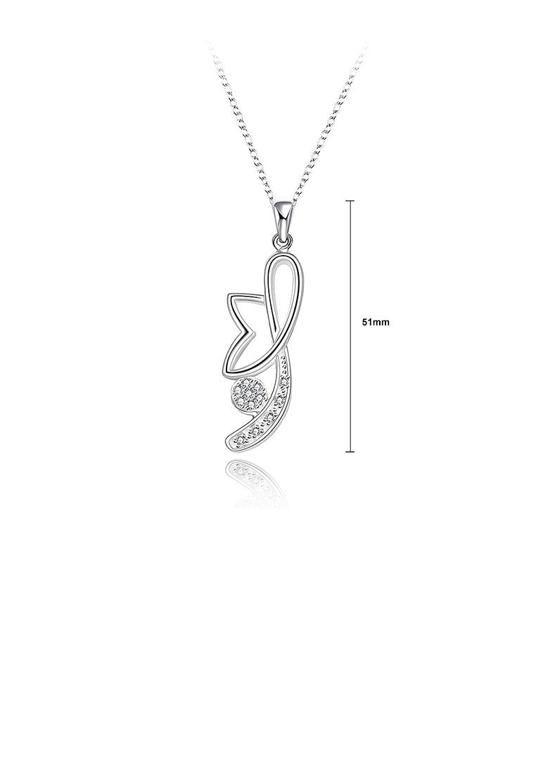 Simple Heart Cubic Zircon Pendant with Necklace