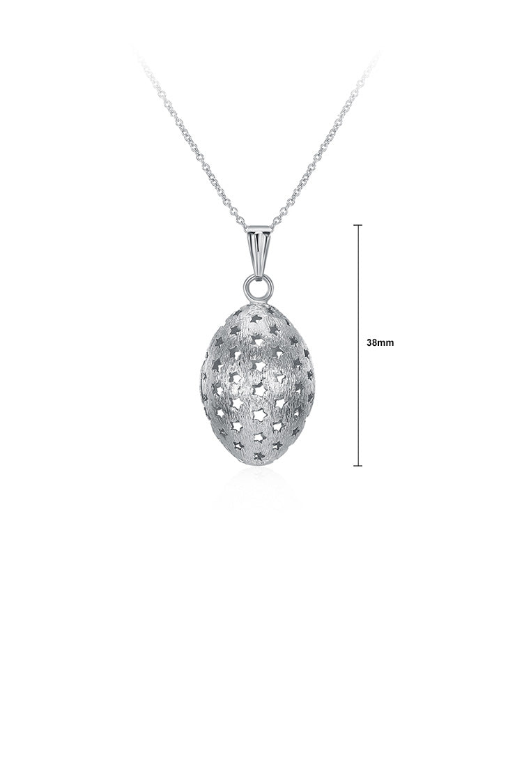 Simple and Fashion Oval Hollow Star Pendant with Necklace