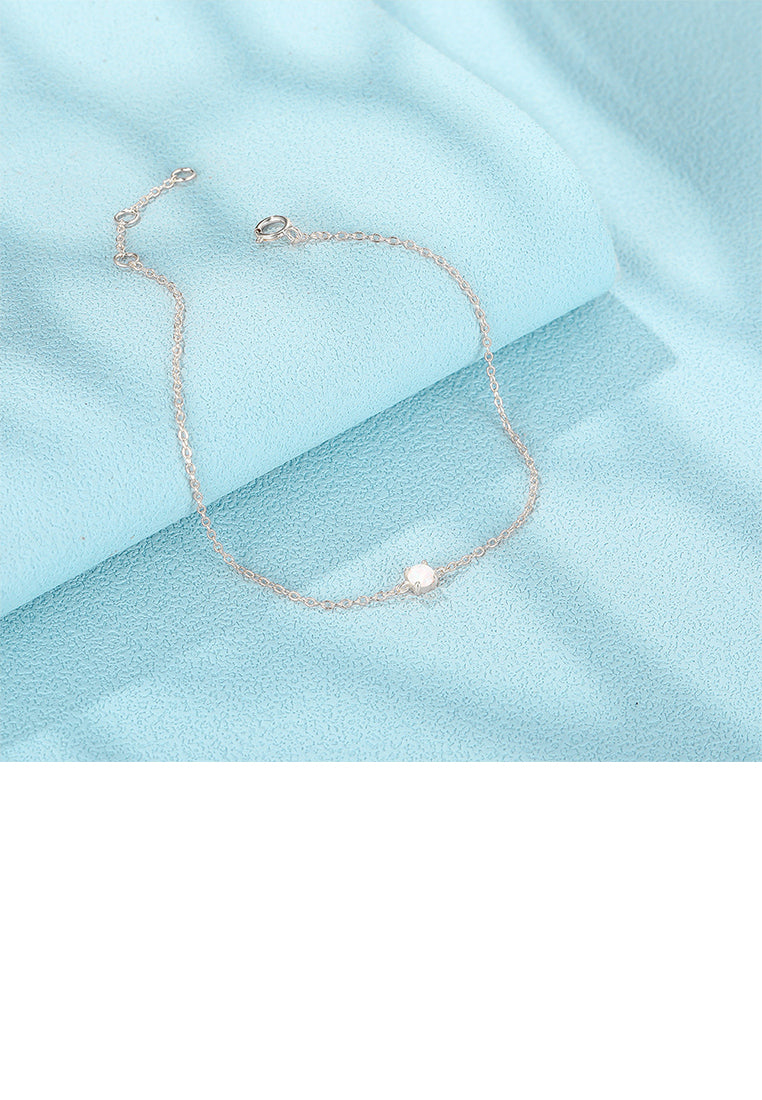 925 Sterling Silver Simple Fashion Geometric Cubic Zirconia Bracelet - Luxurious Look