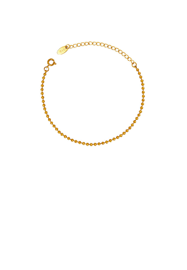 Simple Fashion Plated Gold Geometric Bead 316L Stainless Steel Bracelet