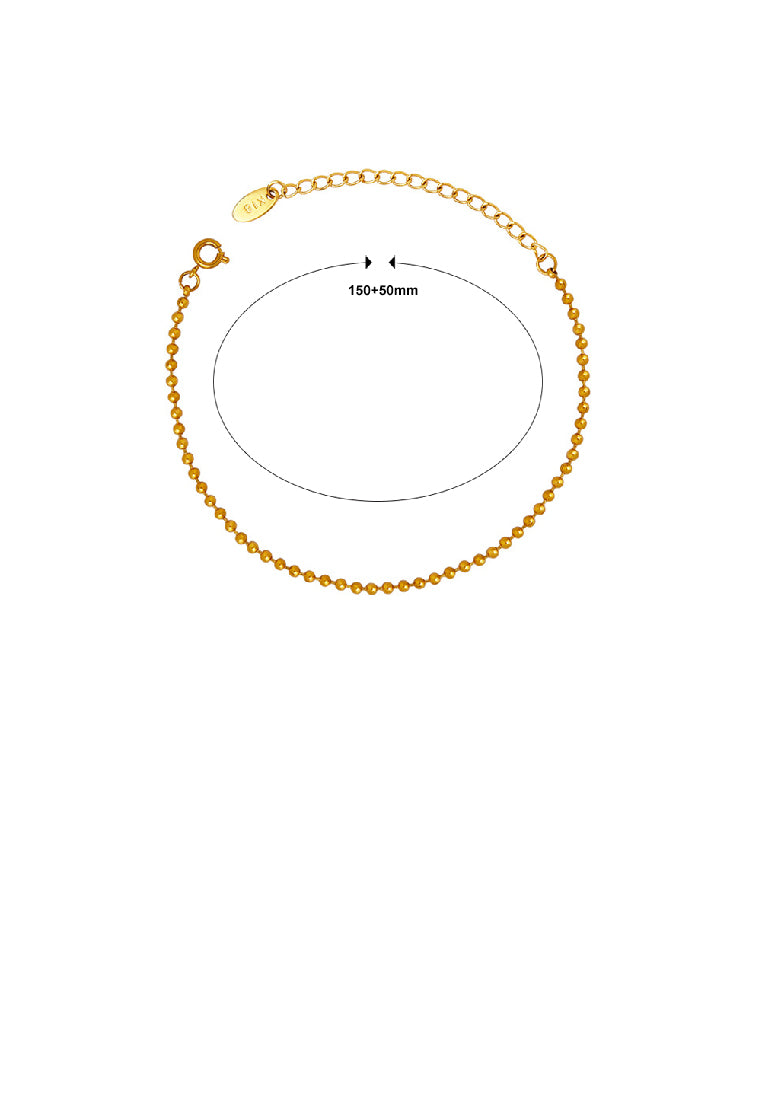Simple Fashion Plated Gold Geometric Bead 316L Stainless Steel Bracelet