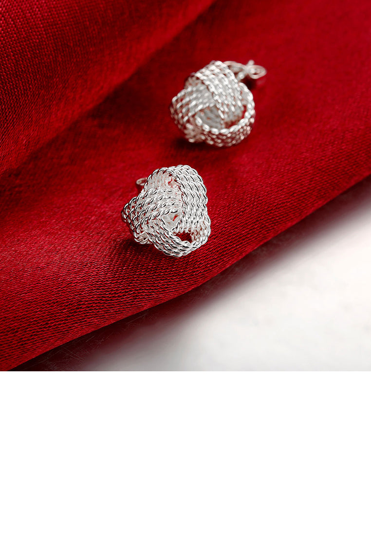 Simple Braided Ball Stud Earrings