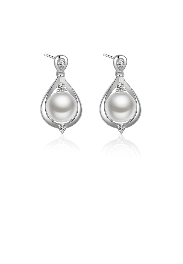 Simple and Elegant Water Drop-shaped Pearl Earrings - Luxurious Look