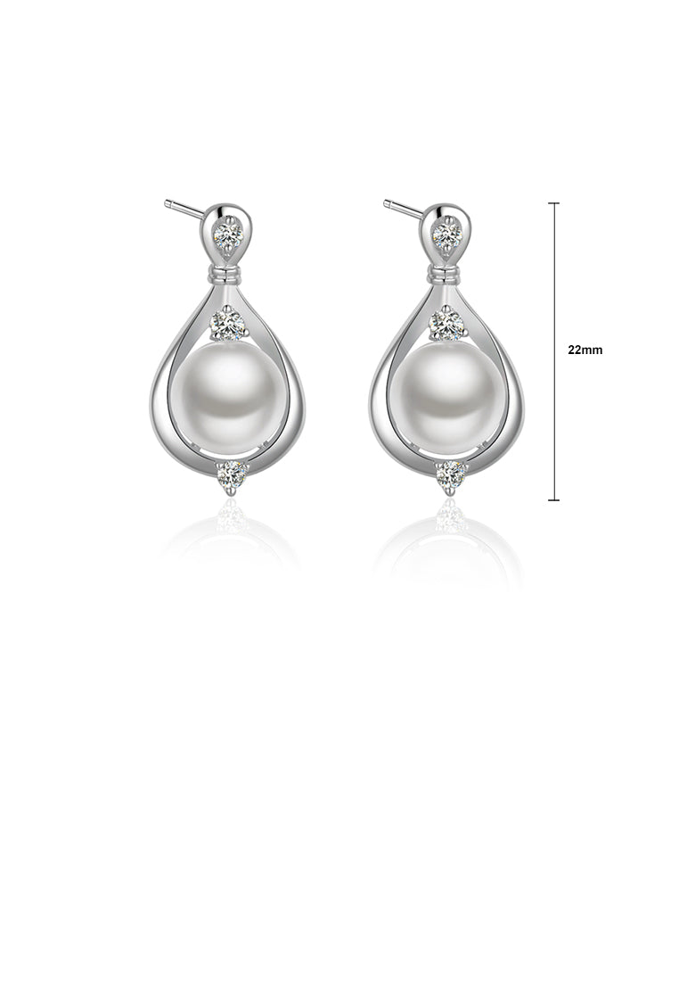 Simple and Elegant Water Drop-shaped Pearl Earrings - Luxurious Look