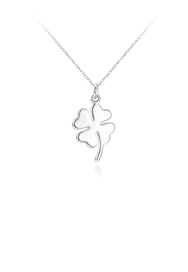 Simple Classic Four-leafed Clover Pendant with Necklace