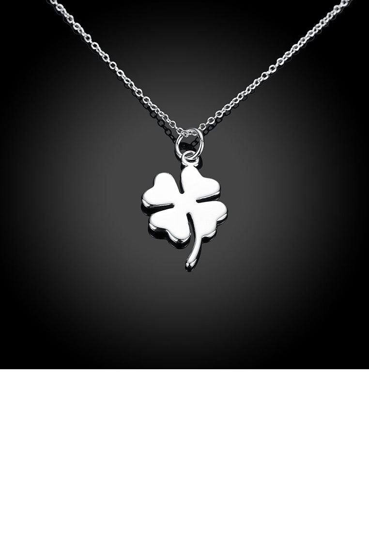 Simple Classic Four-leafed Clover Pendant with Necklace