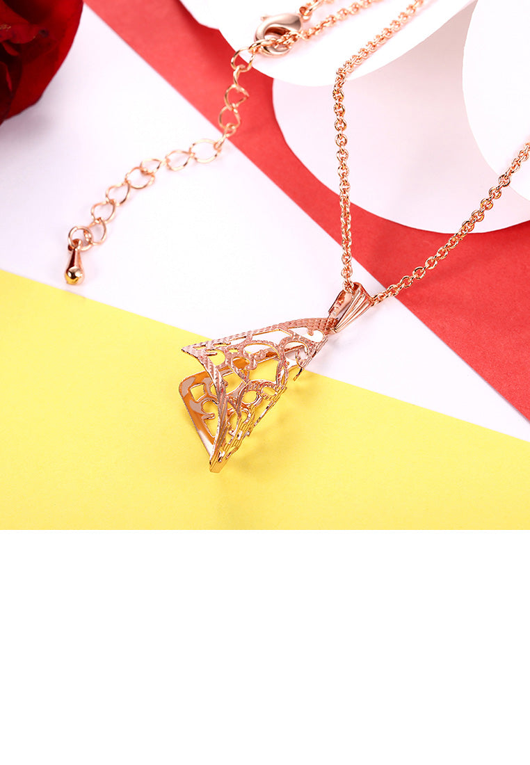 Fashion Elegant Plated Rose Gold Conch Pendant with Necklace