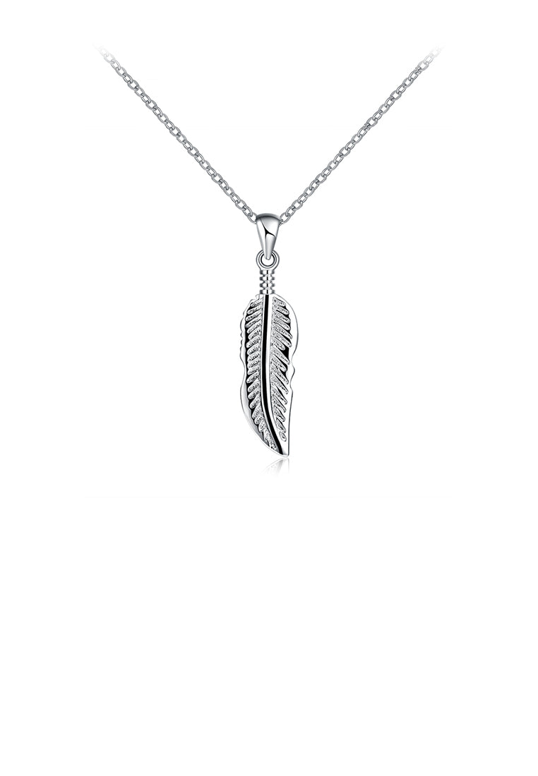 Simple Feather Pendant with Necklace