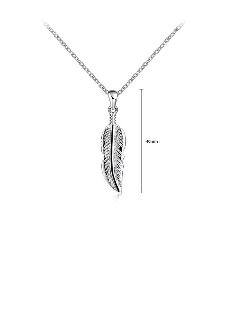 Simple Feather Pendant with Necklace