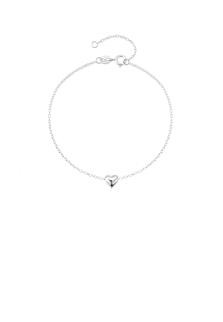 925 Sterling Silver Simple Romantic Heart-shaped Bracelet