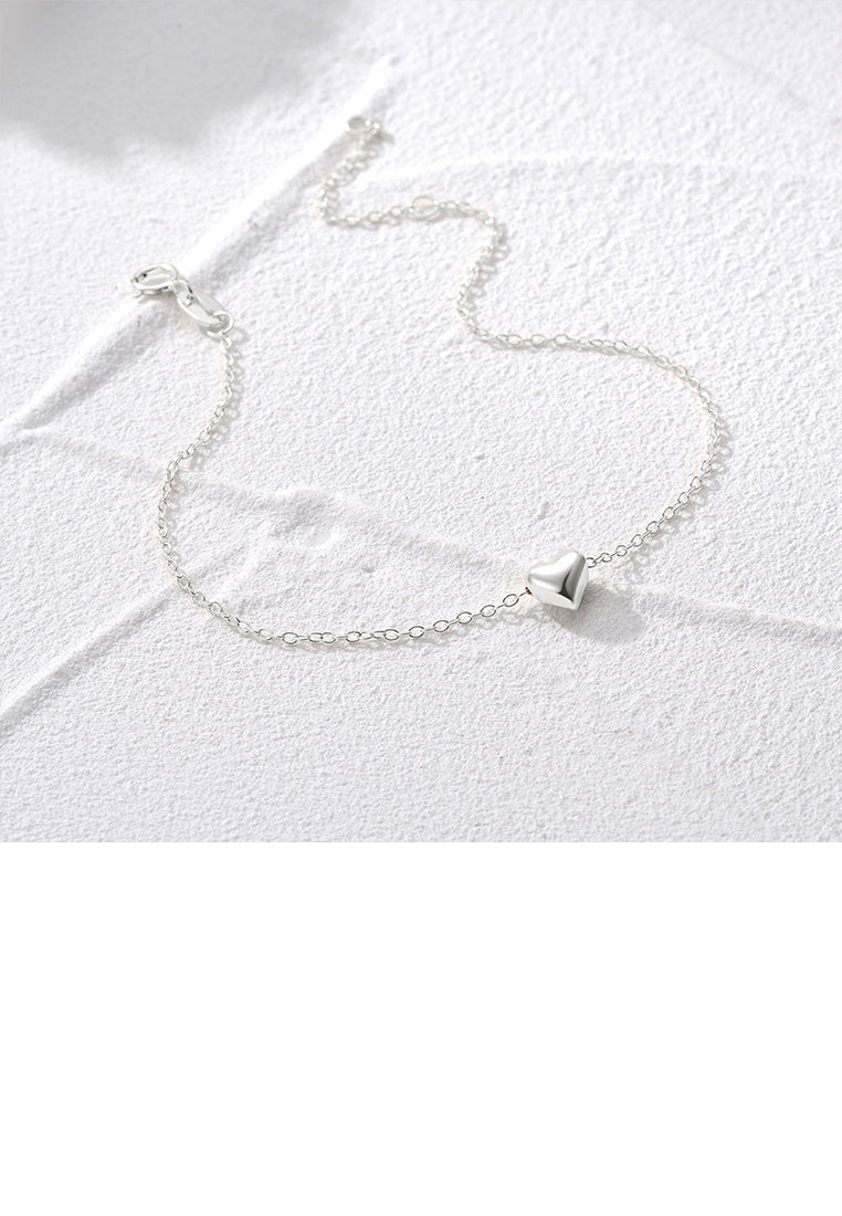 925 Sterling Silver Simple Romantic Heart-shaped Bracelet