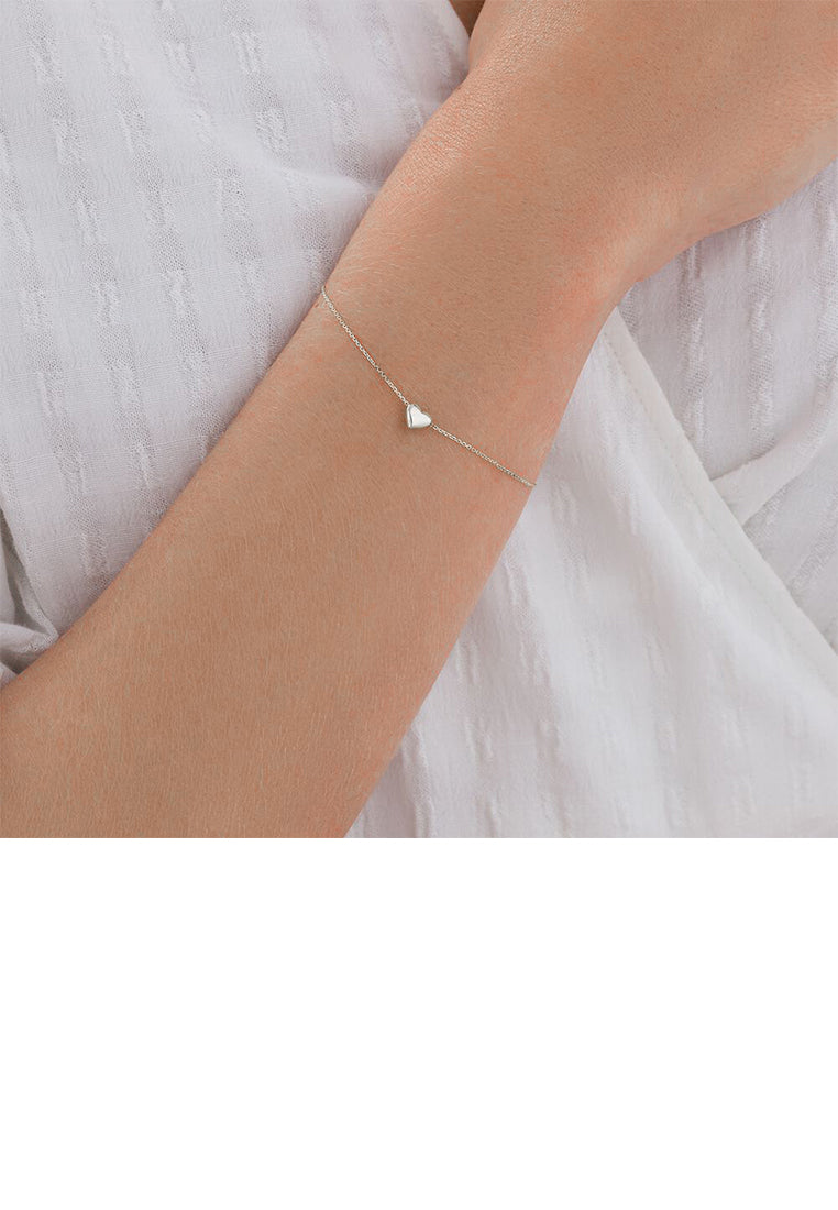 925 Sterling Silver Simple Romantic Heart-shaped Bracelet