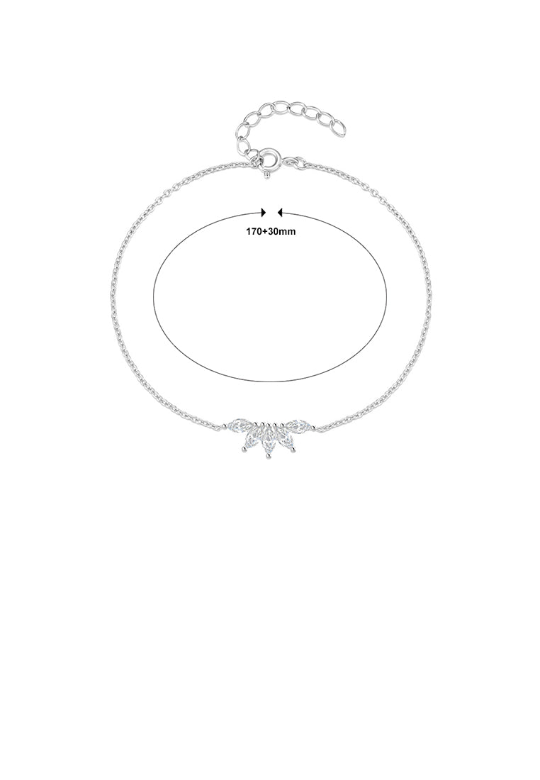 925 Sterling Silver Simple Fashion Geometric Bracelet with Cubic Zirconia - Luxurious Look