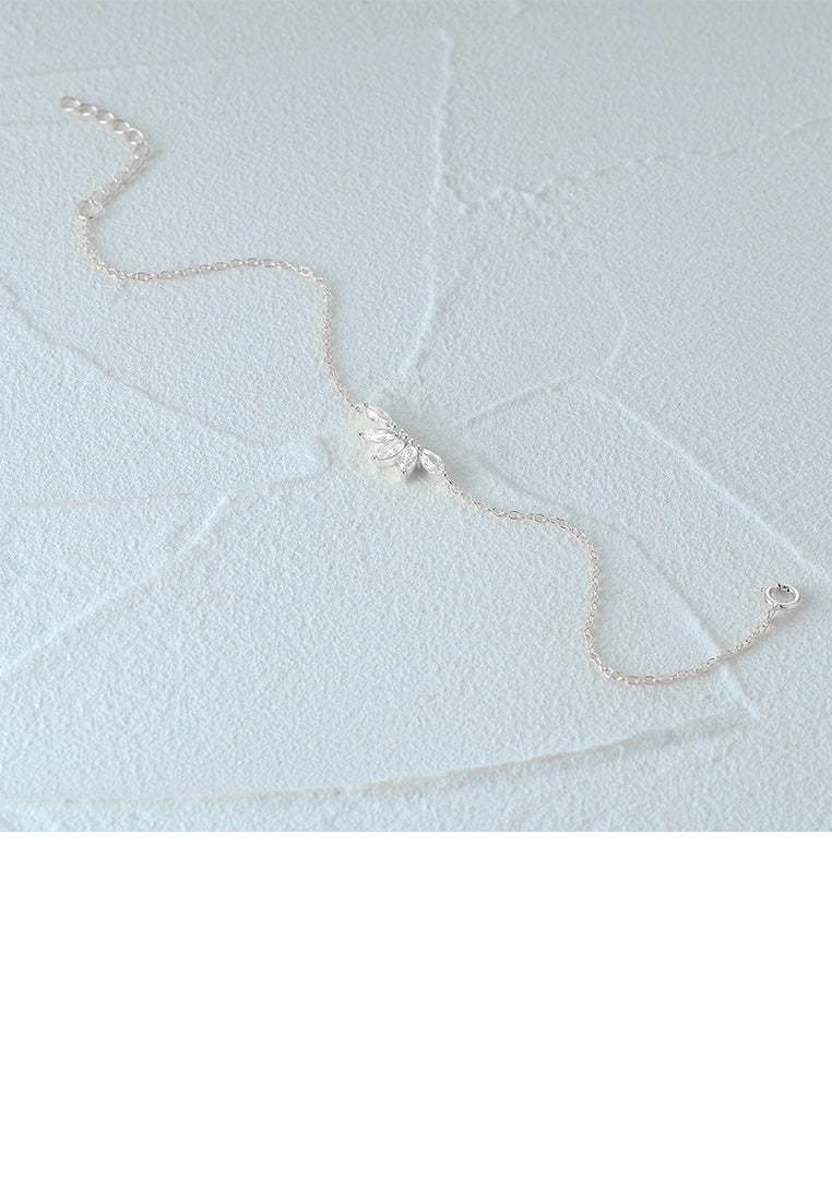 925 Sterling Silver Simple Fashion Geometric Bracelet with Cubic Zirconia - Luxurious Look