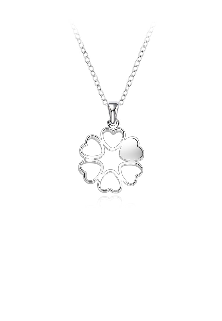 Fashion Simple Heart Flower Pendant with Necklace