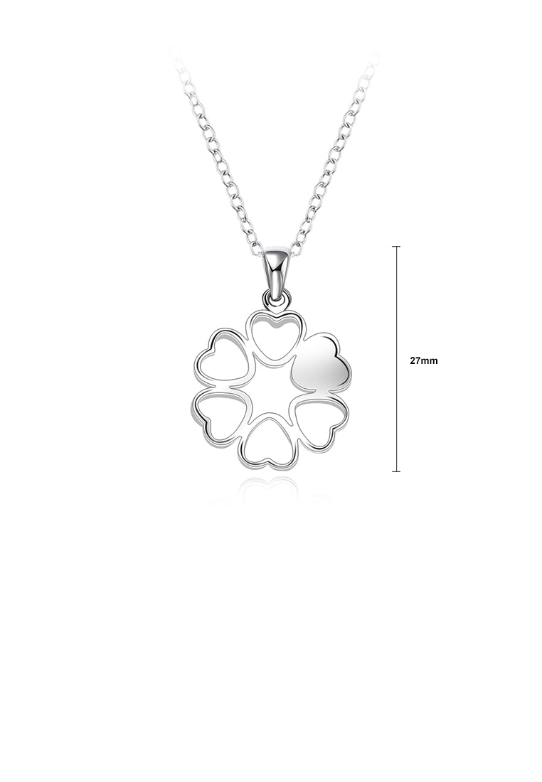 Fashion Simple Heart Flower Pendant with Necklace