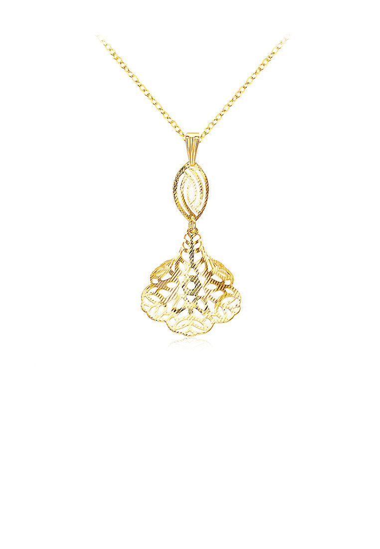Fashion Golden Flower Pendant with Necklace
