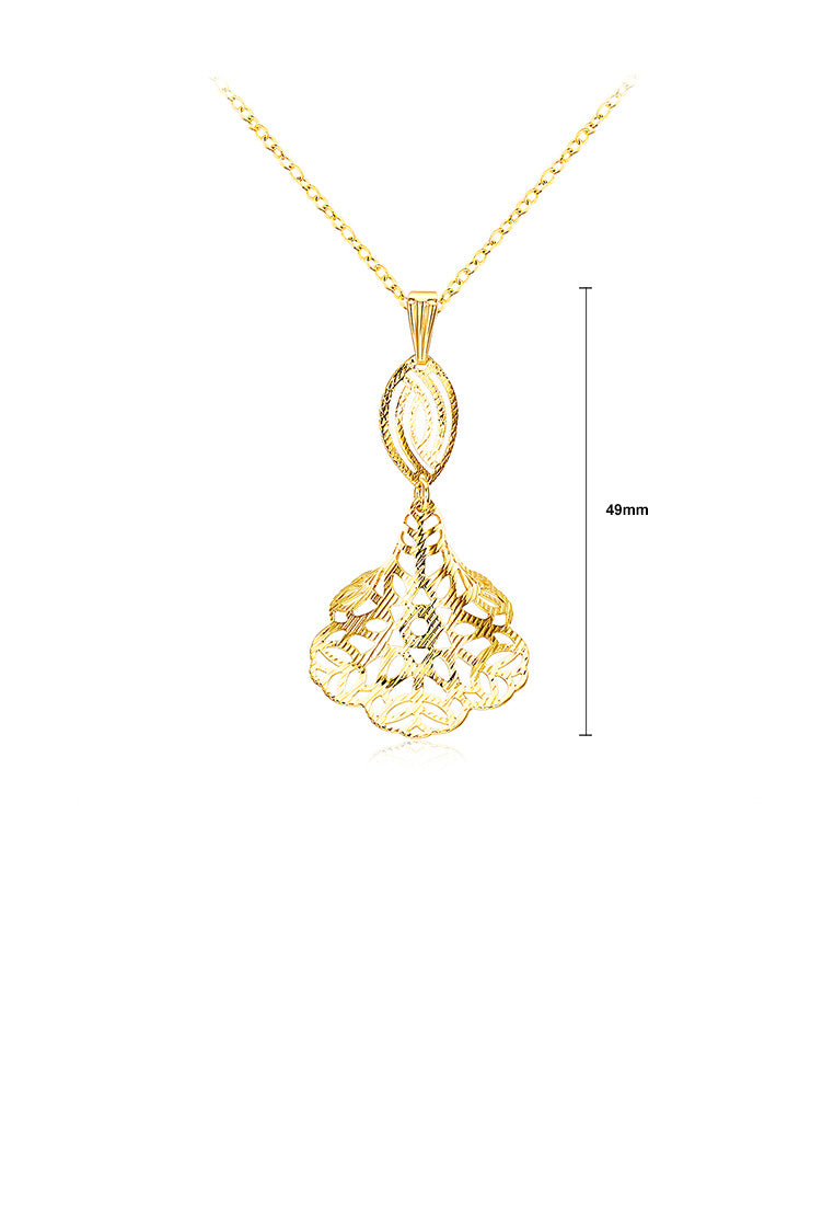 Fashion Golden Flower Pendant with Necklace