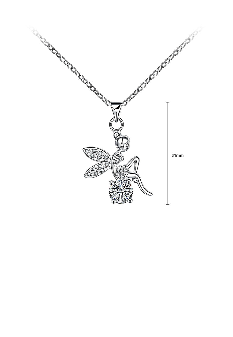Fashion Cute Angel Pendant with Cubic Zircon and Necklace