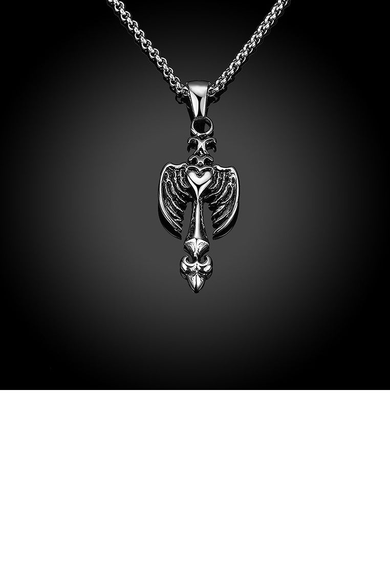 Vintage Fashion Ancient Mayan Wing Pendant with 316L Stainless Steel Necklace