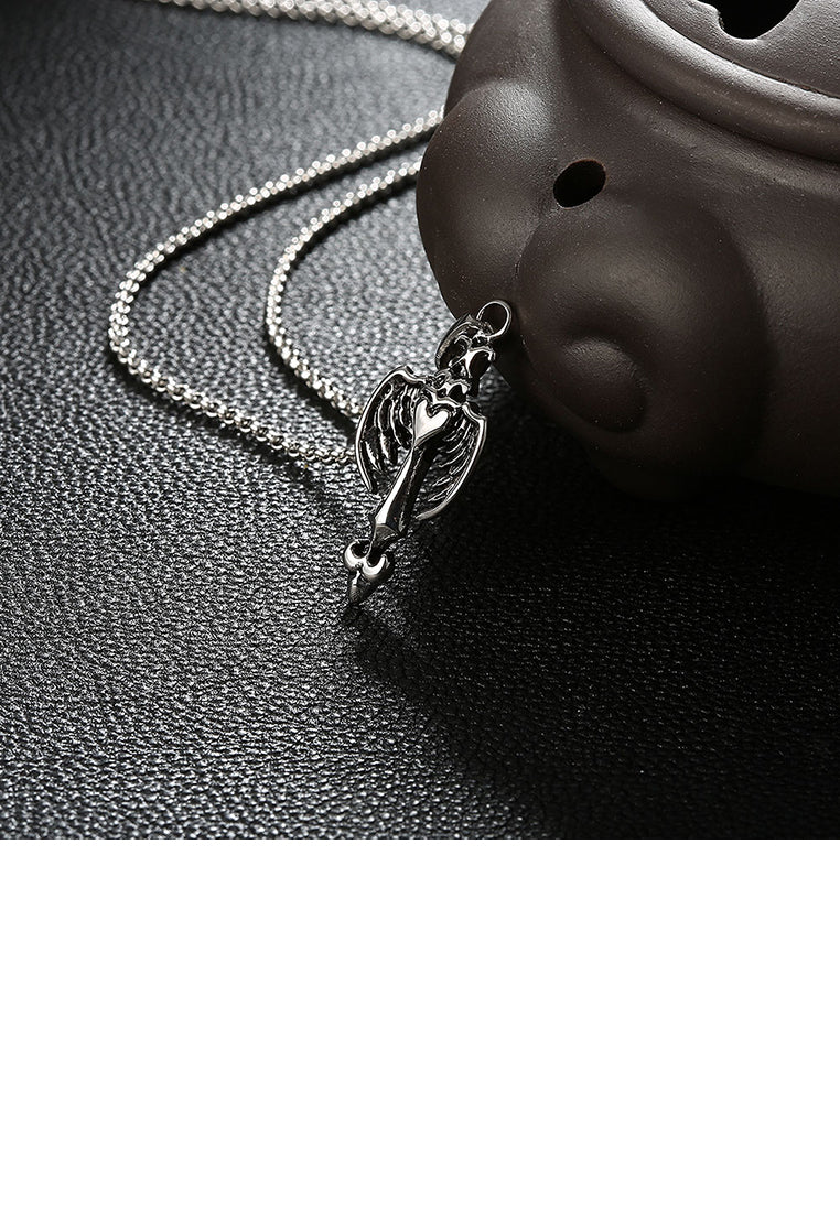 Vintage Fashion Ancient Mayan Wing Pendant with 316L Stainless Steel Necklace