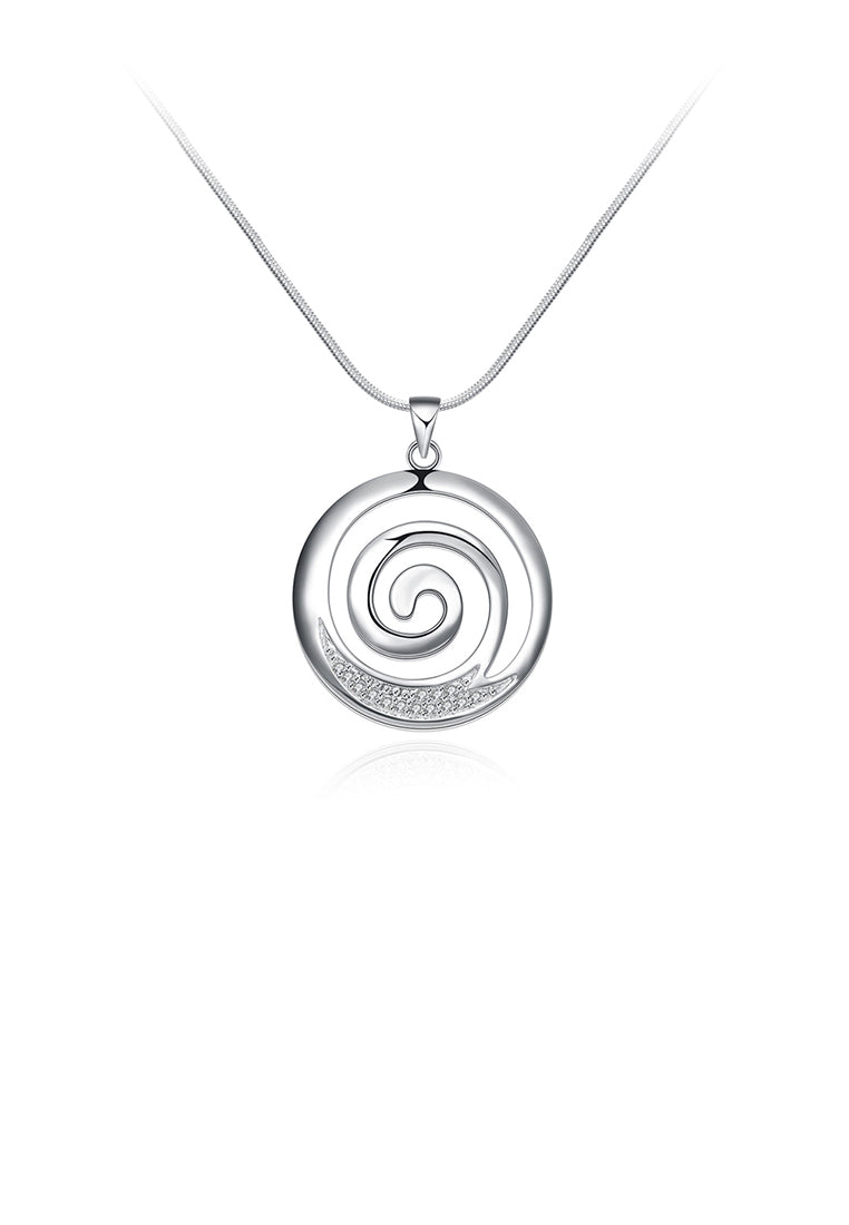 Simple and Fashion Round Pendant with Cubic Zircon and Necklace