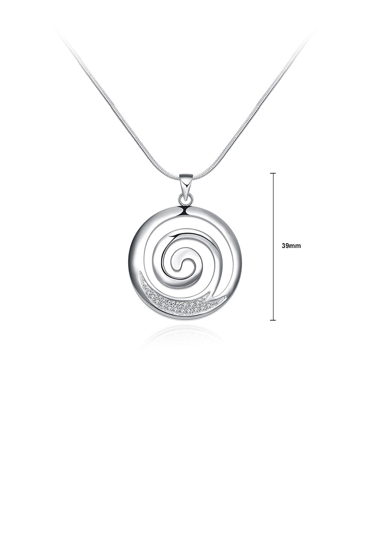 Simple and Fashion Round Pendant with Cubic Zircon and Necklace