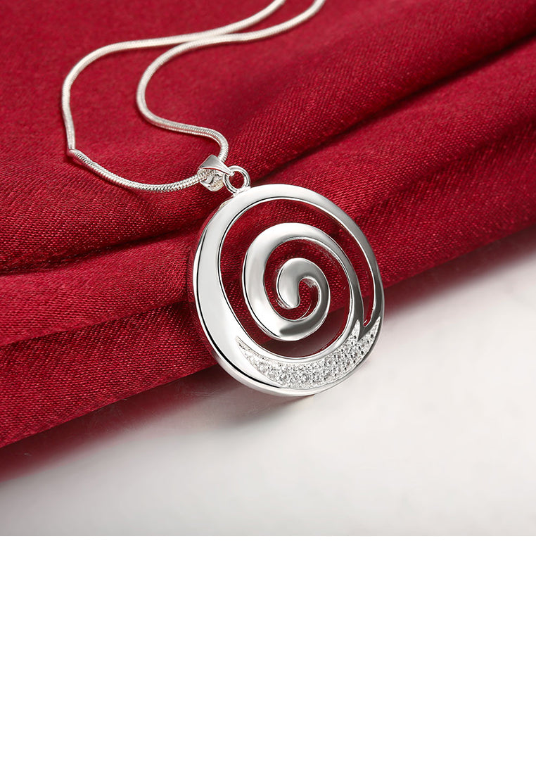 Simple and Fashion Round Pendant with Cubic Zircon and Necklace