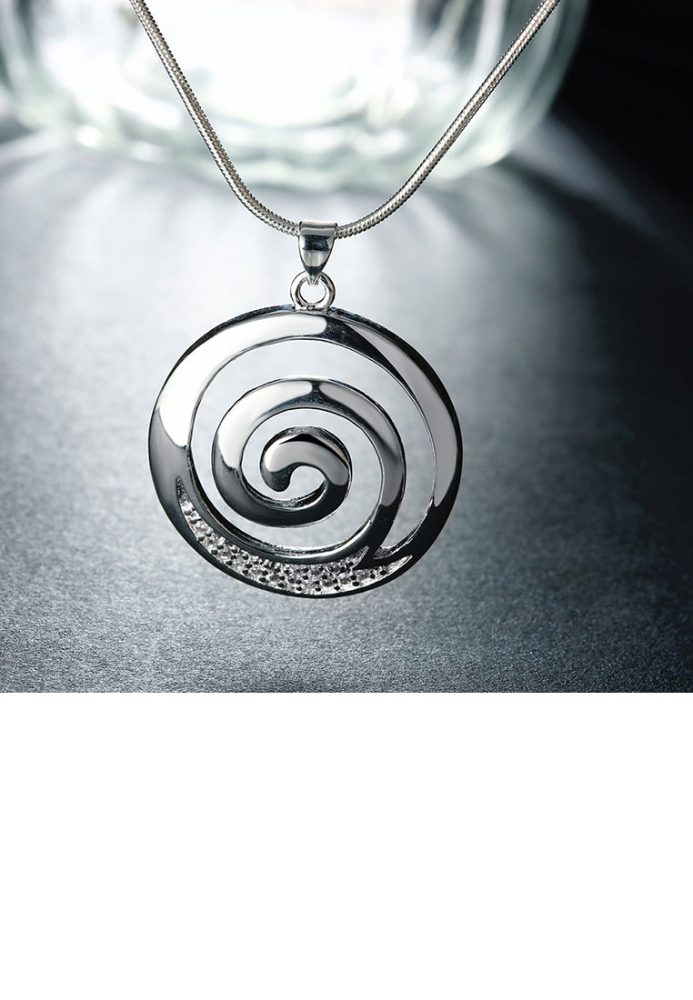 Simple and Fashion Round Pendant with Cubic Zircon and Necklace