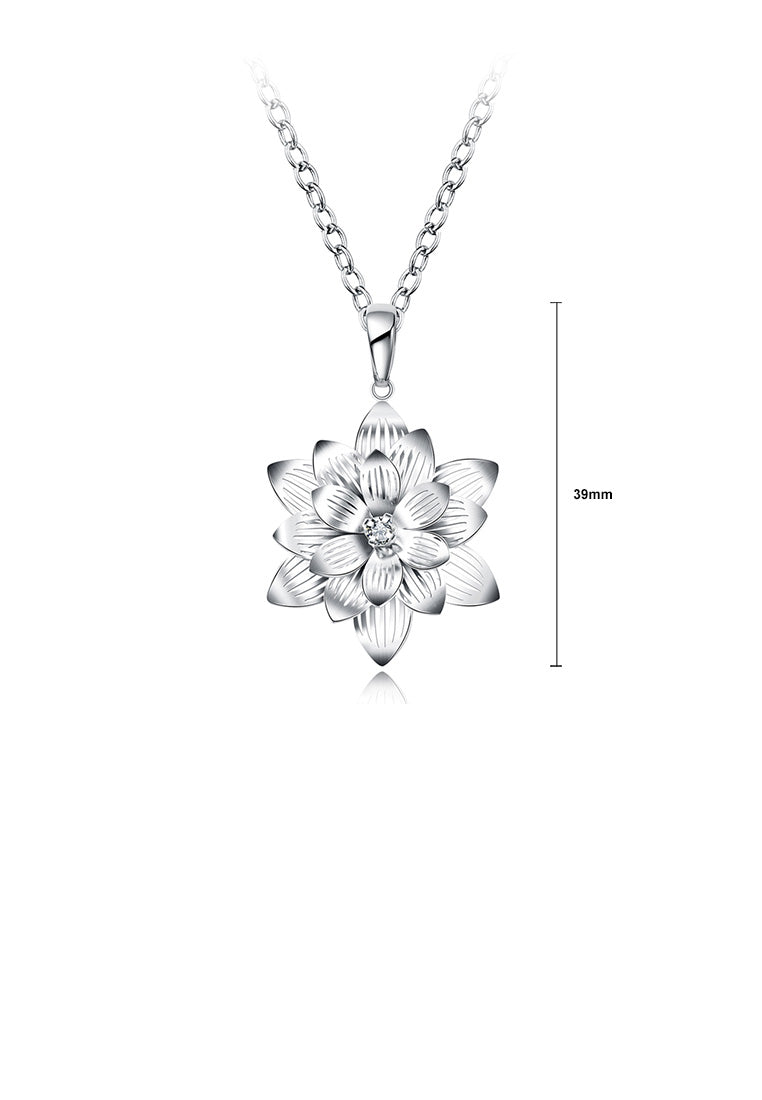 Elegant and Beautiful Lotus Pendant with Necklace