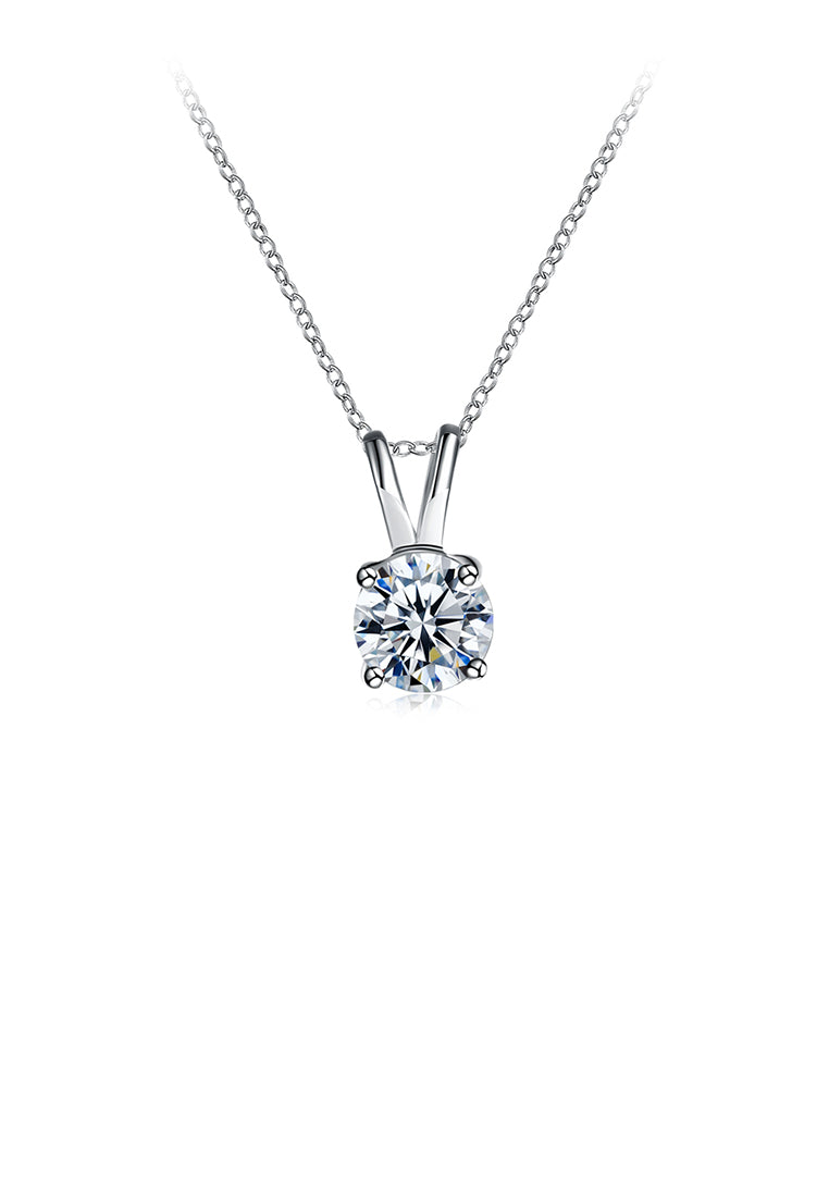 Simple Cubic Zircon Pendant with Necklace
