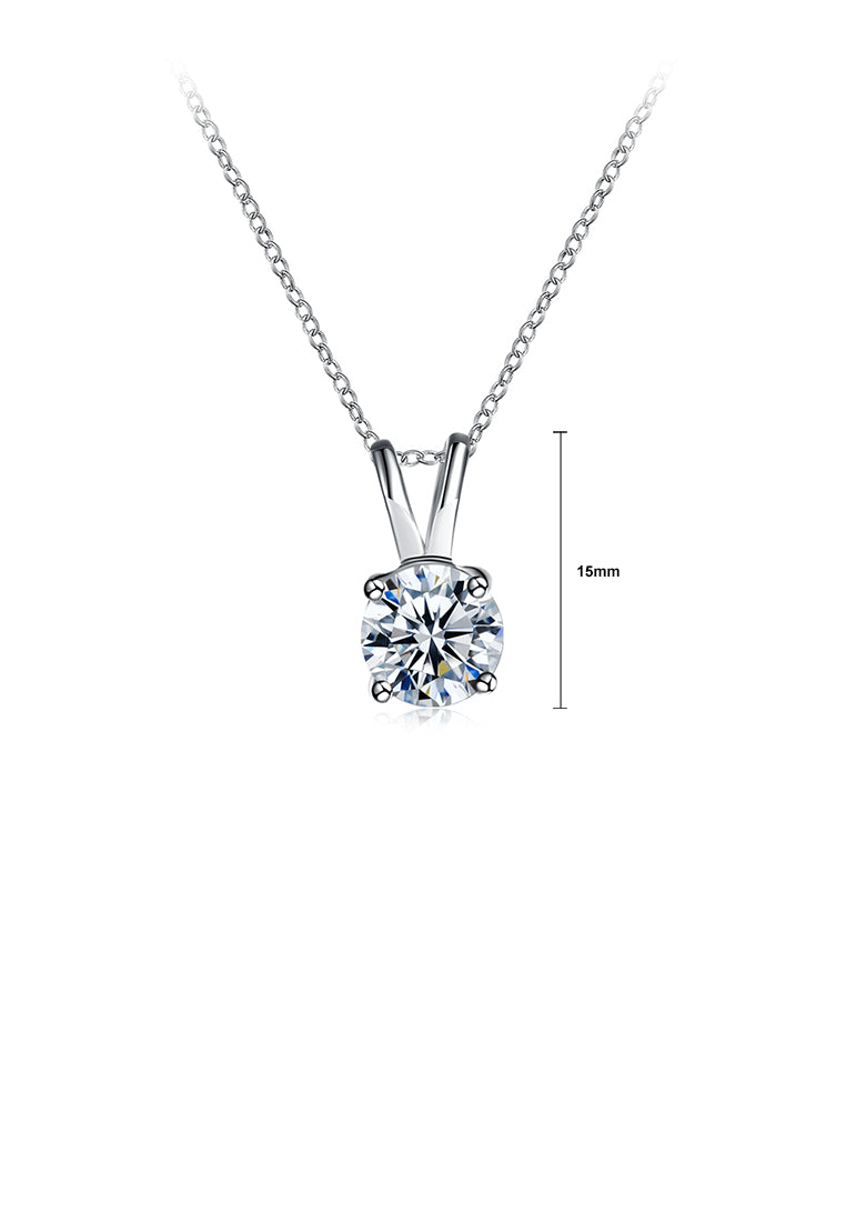 Simple Cubic Zircon Pendant with Necklace