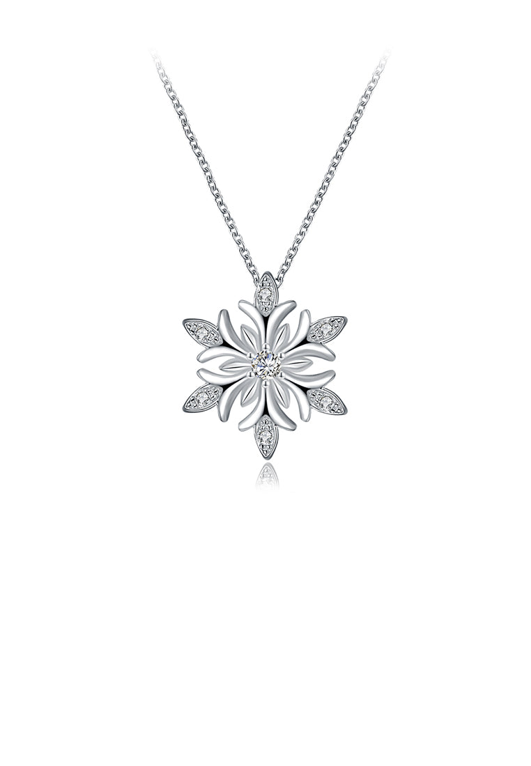 Fashion Snowflake Pendant with Cubic Zircon and Necklace