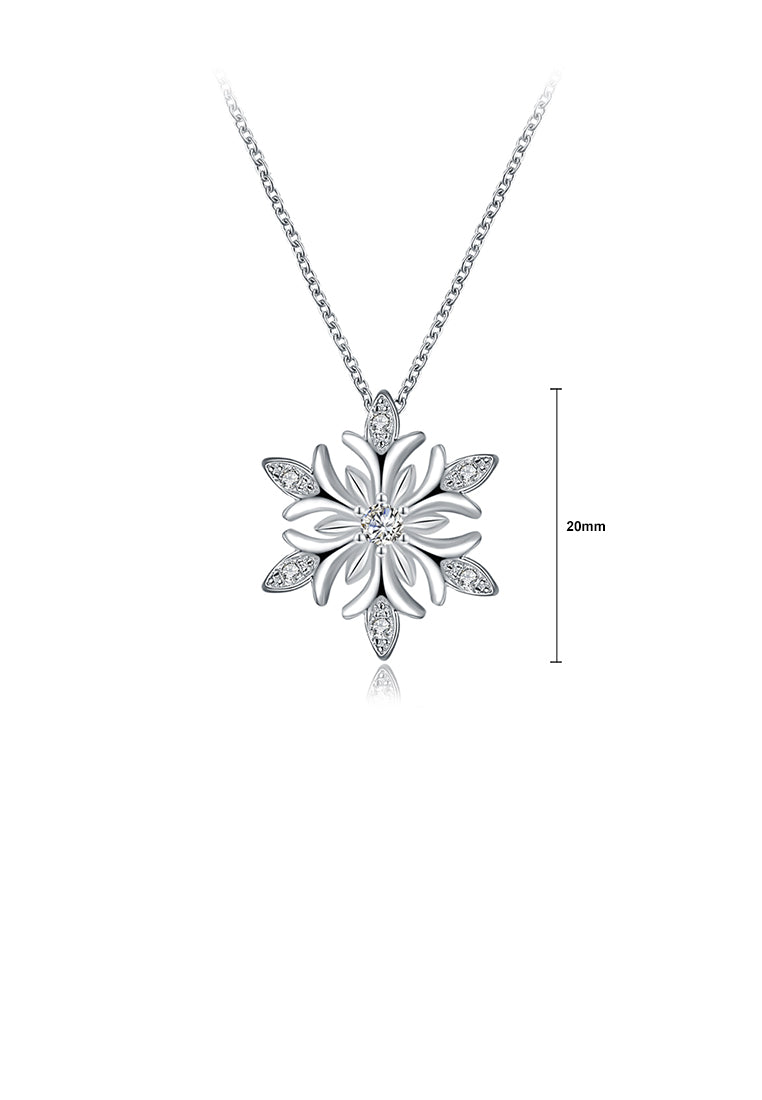 Fashion Snowflake Pendant with Cubic Zircon and Necklace