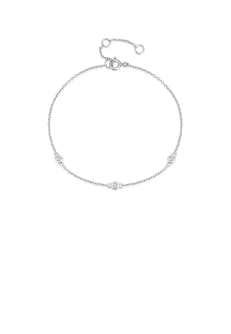 925 Sterling Silver Simple Fashion Geometric Ball Bracelet with Cubic Zirconia - Luxurious Look