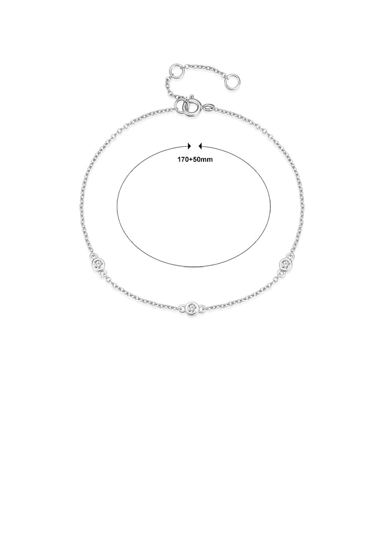 925 Sterling Silver Simple Fashion Geometric Ball Bracelet with Cubic Zirconia - Luxurious Look