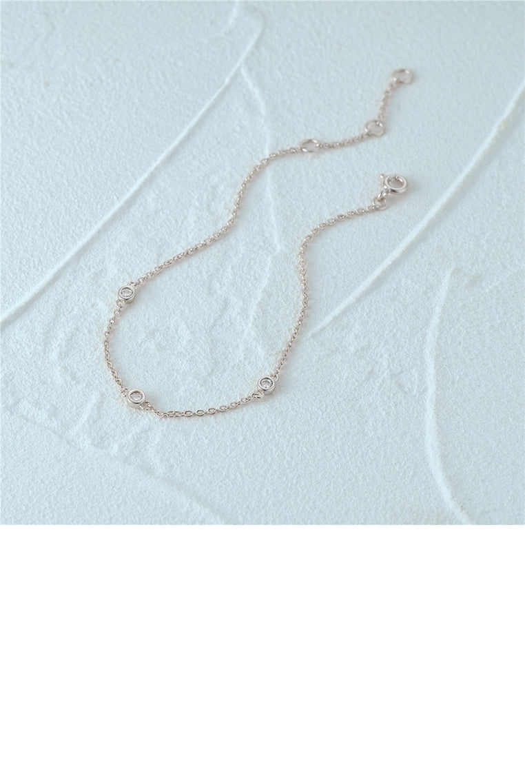 925 Sterling Silver Simple Fashion Geometric Ball Bracelet with Cubic Zirconia - Luxurious Look