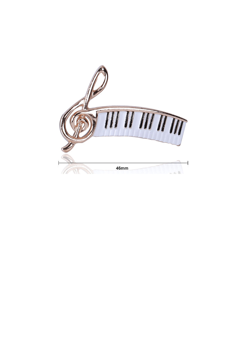 Fashion Personality Plated Gold Piano Musical Note Brooch
