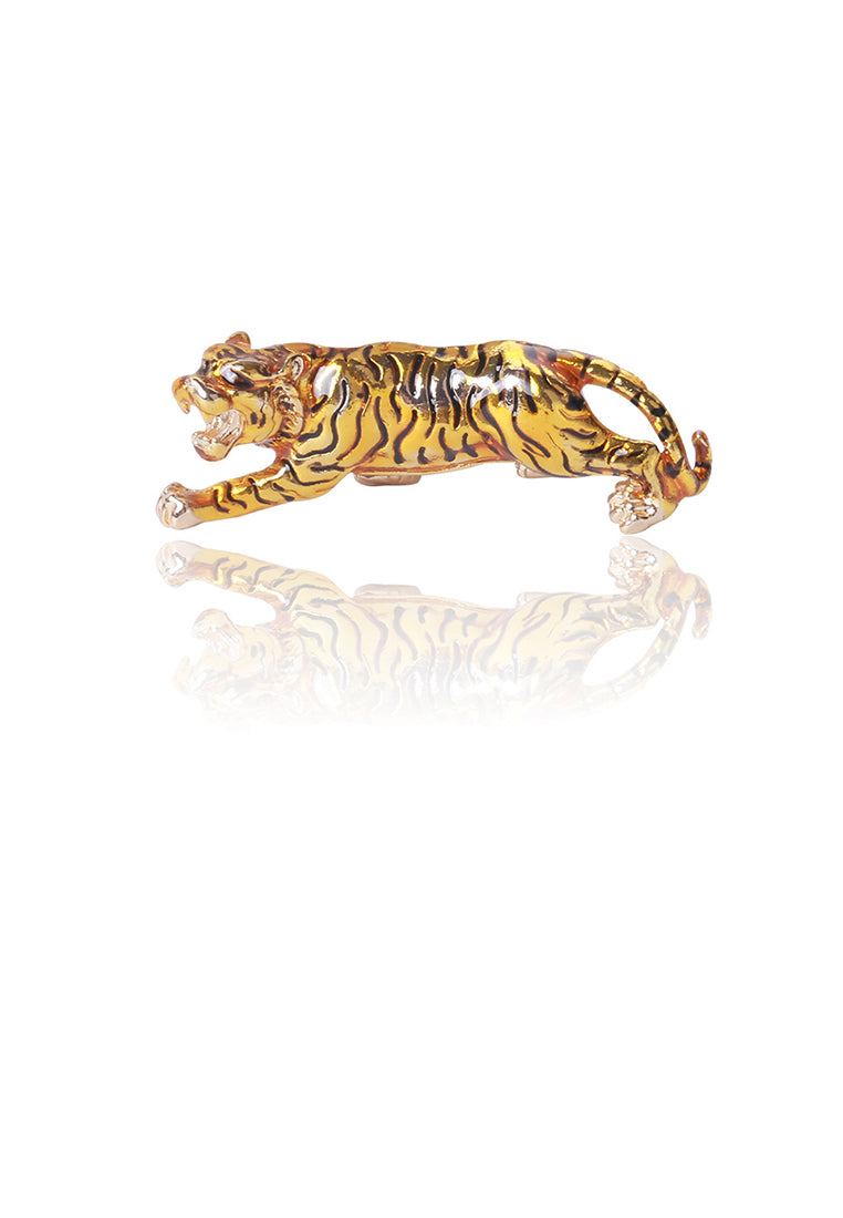 Fashion Personality Twelve Zodiac Yellow Tiger Brooch