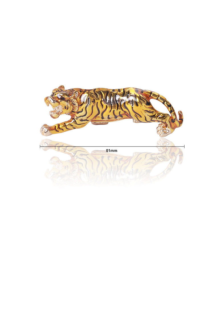 Fashion Personality Twelve Zodiac Yellow Tiger Brooch